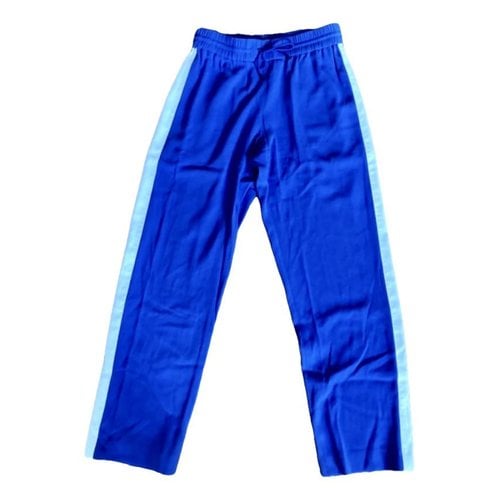Pre-owned Kenzo Straight Pants In Blue