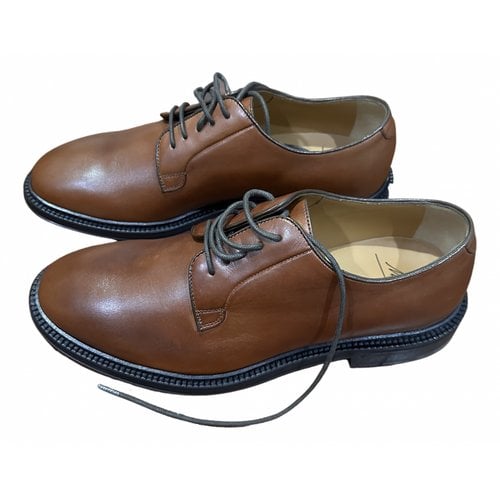 Pre-owned Mr P Leather Lace Ups In Brown