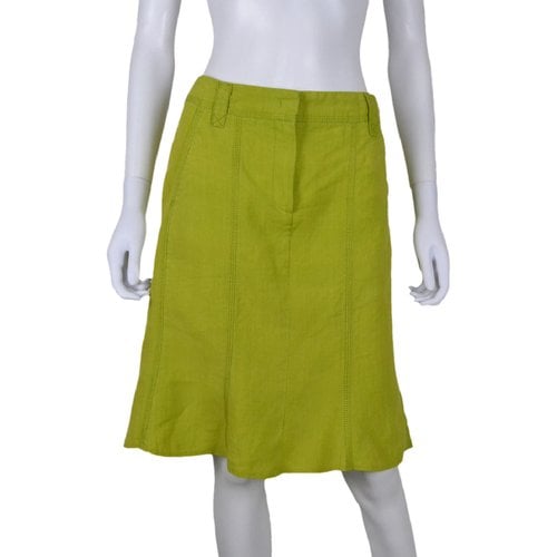 Pre-owned Marc Cain Linen Mid-length Skirt In Green