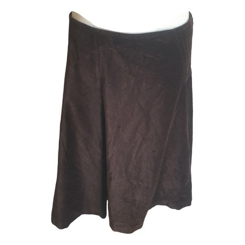 Pre-owned Max Mara Velvet Maxi Skirt In Brown