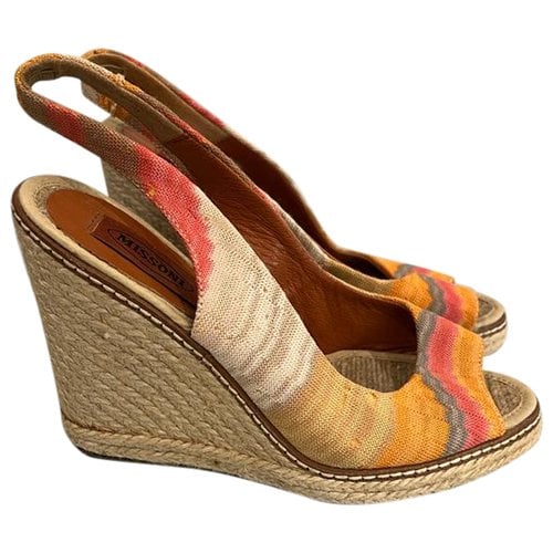 Pre-owned Missoni Leather Espadrilles In Pink