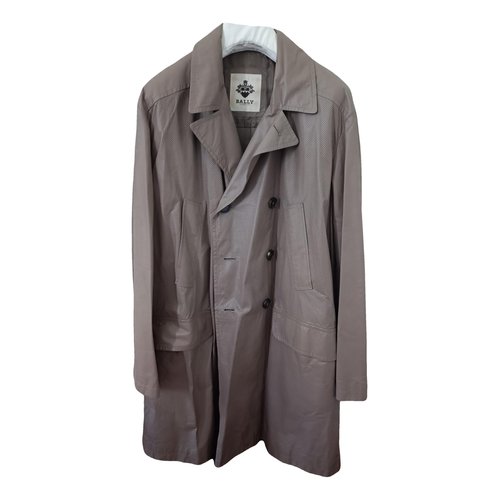 Pre-owned Bally Leather Coat In Beige