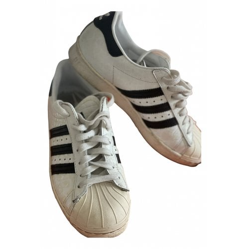 Pre-owned Adidas Originals Superstar Leather Trainers In White