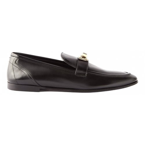Pre-owned Dolce & Gabbana Leather Flats In Black