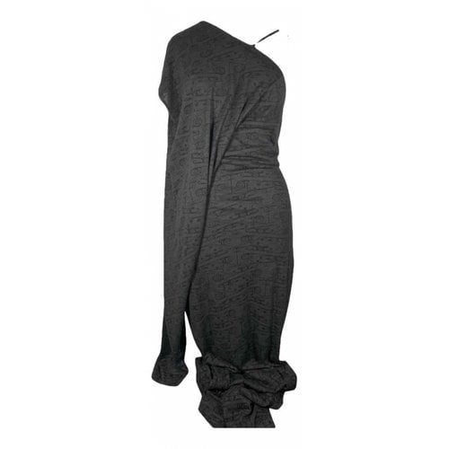 Pre-owned Rick Owens Wool Maxi Dress In Black