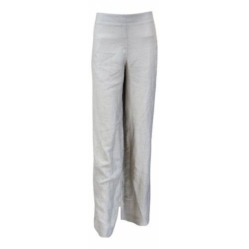 Pre-owned Anne Fontaine Linen Trousers In Beige