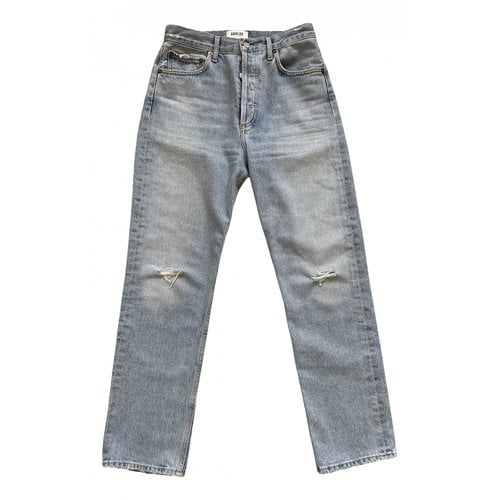 Pre-owned Agolde Straight Jeans In Blue