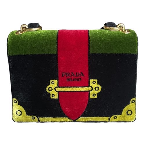 Pre-owned Prada Cahier Velvet Crossbody Bag In Multicolour