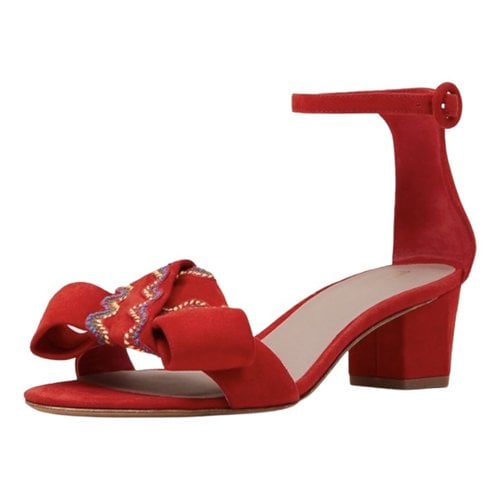 Pre-owned Diane Von Furstenberg Leather Sandal In Red