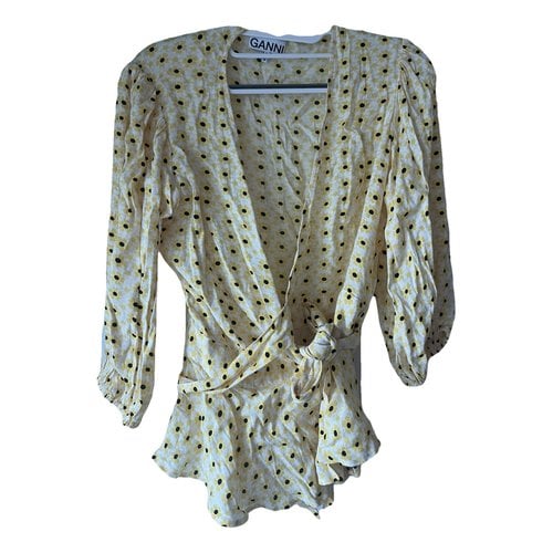 Pre-owned Ganni Blouse In Yellow