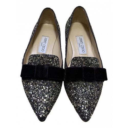 Pre-owned Jimmy Choo Leather Flats In Black