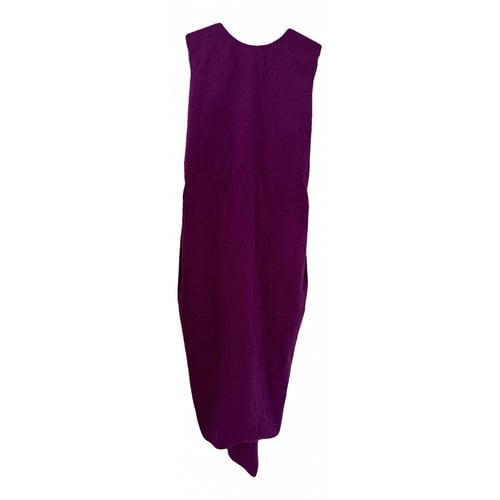 Pre-owned Lanvin Wool Mid-length Dress In Purple