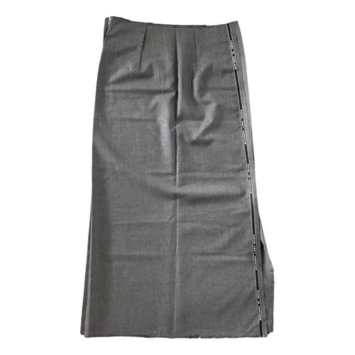 Pre-owned Maison Margiela Wool Maxi Skirt In Grey