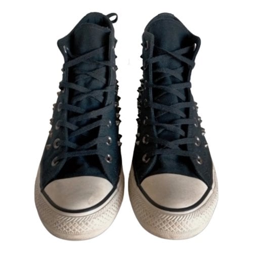 Pre-owned Converse High Trainers In Black