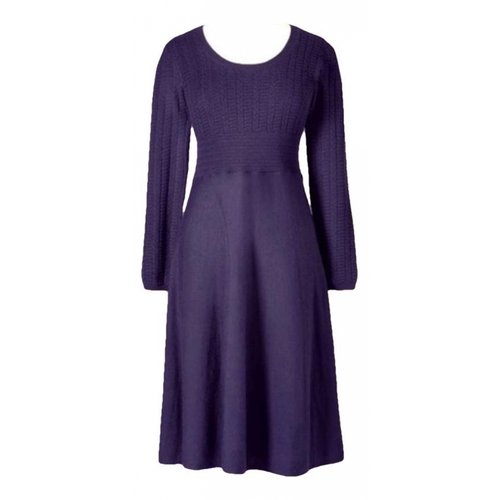 Pre-owned Boden Wool Mid-length Dress In Navy