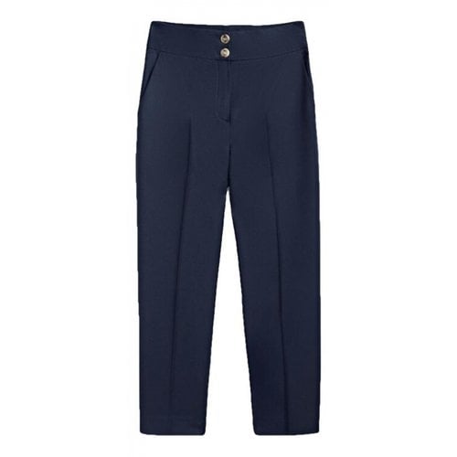 Pre-owned Massimo Dutti Wool Trousers In Blue