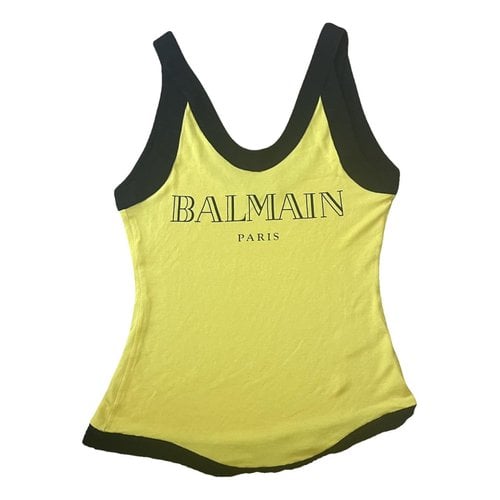 Pre-owned Balmain T-shirt In Yellow