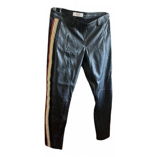 Pre-owned Faith Connexion Vegan Leather Slim Pants In Black
