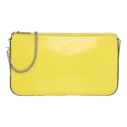 Pre-owned Christian Louboutin Patent Leather Handbag In Yellow