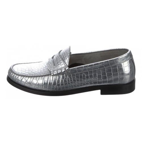 Pre-owned Celine Luco Leather Flats In Metallic