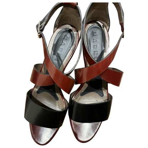Pre-owned Marni Leather Sandals In Red