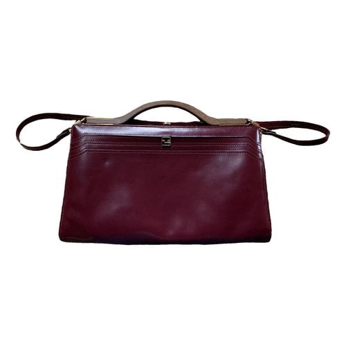 Pre-owned Ted Lapidus Leather Crossbody Bag In Burgundy