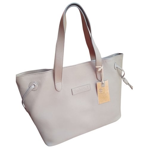 Pre-owned Timberland Leather Tote In Grey