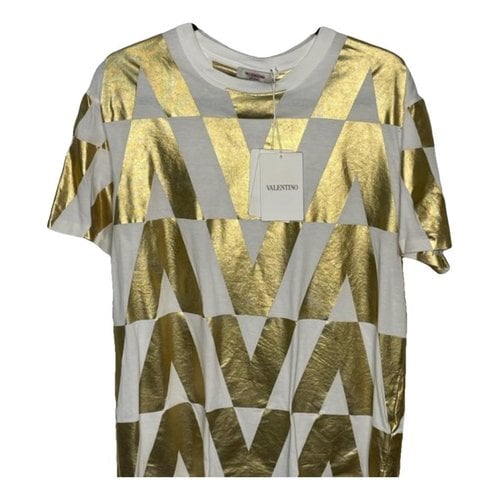 Pre-owned Valentino Vlogo T-shirt In Gold