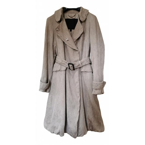 Pre-owned Burberry Silk Trench Coat In Beige