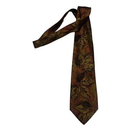 Pre-owned Roccobarocco Silk Tie In Gold