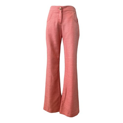 Pre-owned Chanel Silk Trousers In Pink