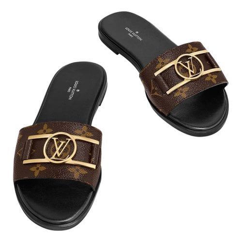 Pre-owned Louis Vuitton Lock It Leather Mules In Multicolour