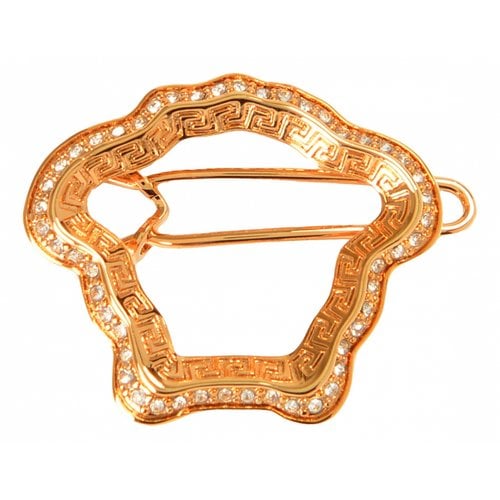 Pre-owned Versace Medusa Hair Accessory In Gold