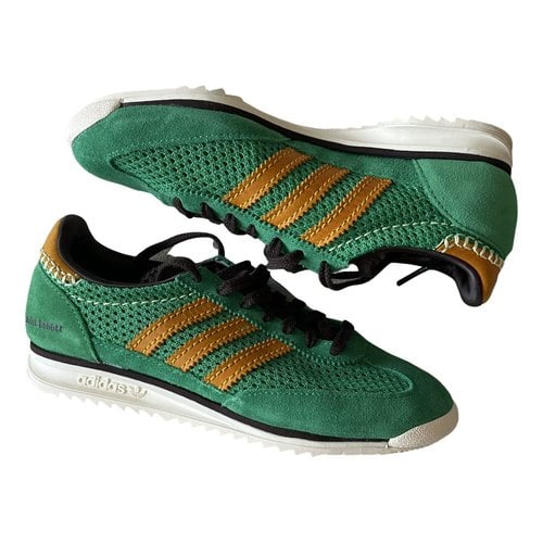 Pre-owned Wales Bonner Cloth Trainers In Green
