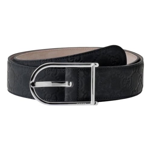 Pre-owned Gucci Leather Belt In Blue