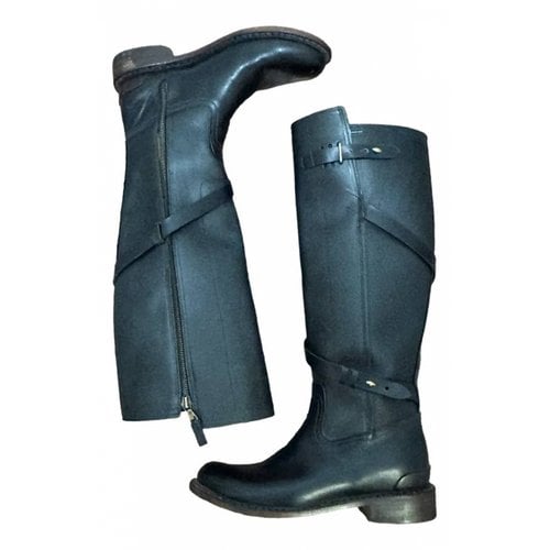 Pre-owned Rag & Bone Leather Riding Boots In Black