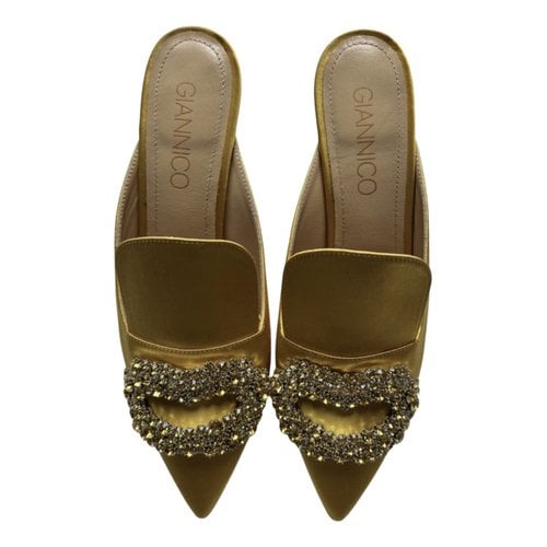 Pre-owned Giannico Cloth Heels In Gold