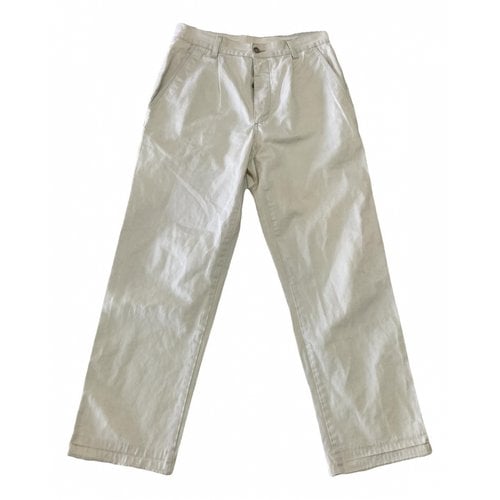 Pre-owned Fay Trousers In White