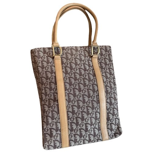 Pre-owned Dior 30 Montaigne Cloth Handbag In Brown