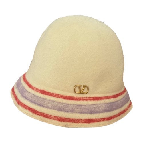 Pre-owned Valentino Garavani Wool Hat In White