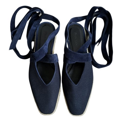 Pre-owned Jw Anderson Cloth Flats In Navy