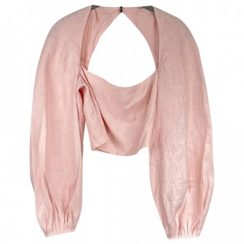 Pre-owned Mara Hoffman Linen Blouse In Pink