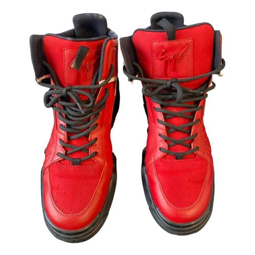 Pre-owned Giuseppe Zanotti Leather High Trainers In Red