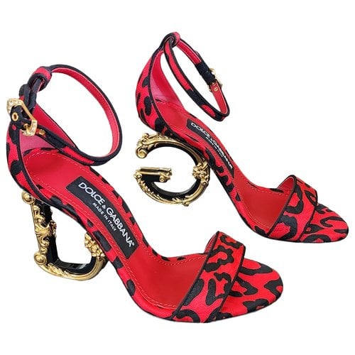Pre-owned Dolce & Gabbana Cloth Heels In Red