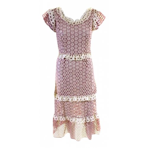 Pre-owned Sea New York Lace Mid-length Dress In Pink