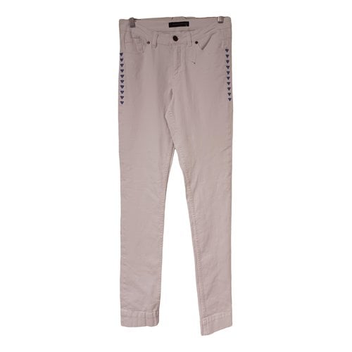 Pre-owned Steffen Schraut Straight Pants In White