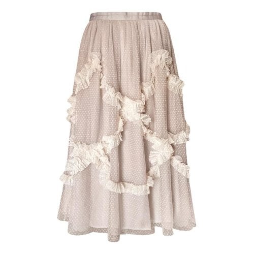 Pre-owned Needle & Thread Mid-length Skirt In Beige