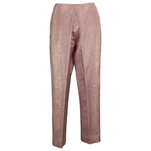 Pre-owned Nina Ricci Silk Trousers In Pink