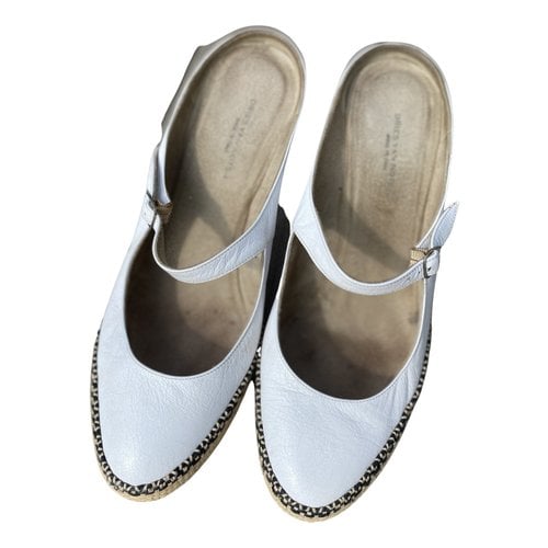 Pre-owned Dries Van Noten Leather Mules & Clogs In White
