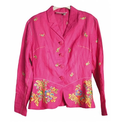 Pre-owned Laura Biagiotti Linen Blazer In Pink